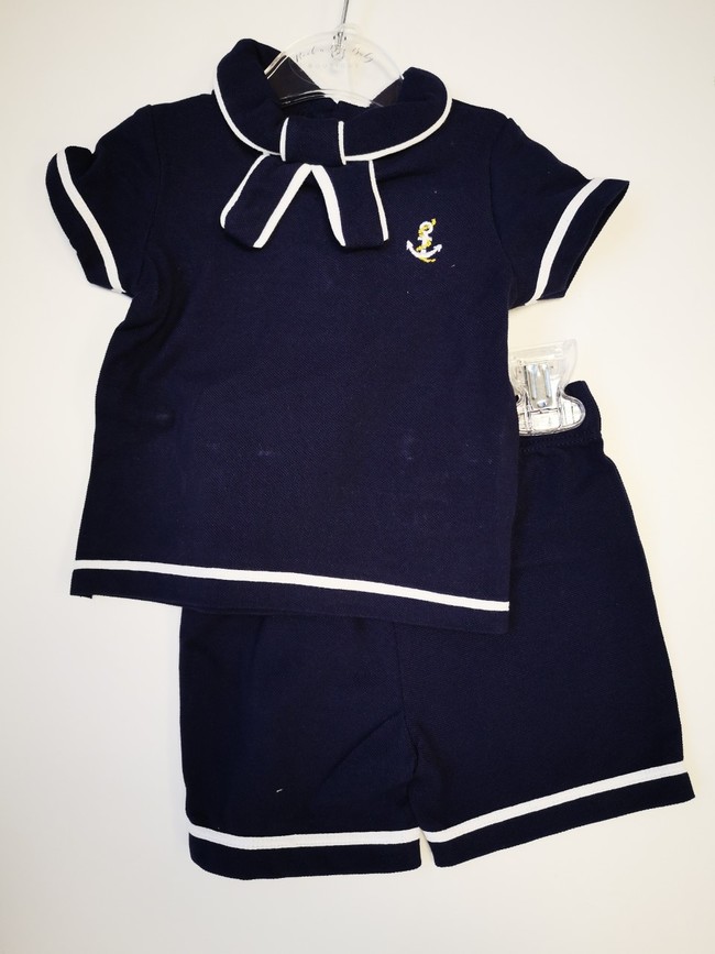 Sailor Style Navy Shorts Set 18335