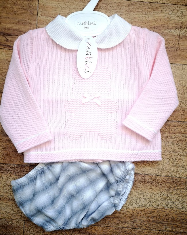 Knitted 2pc Set - Teddy Style 2199 -pink