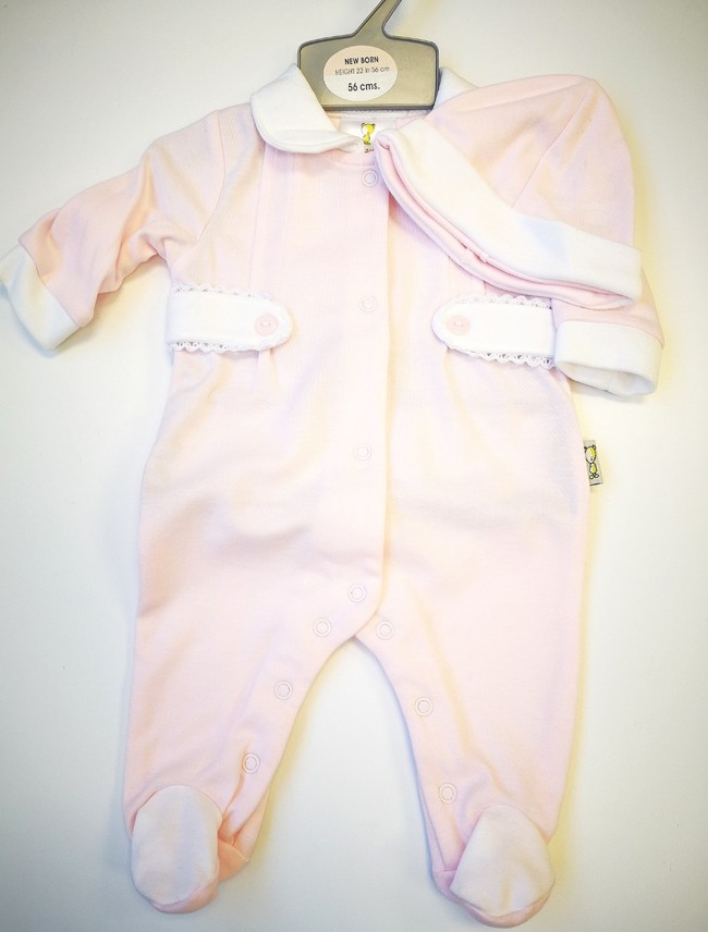 Babygrow - Pink with Lace Detail 01171