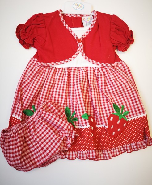 Baby cardigan dress "Strawberry" 1186