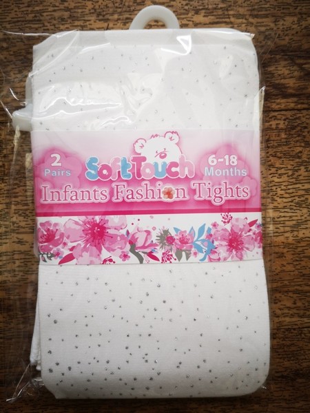 White Fashion Tights with silver dots 101