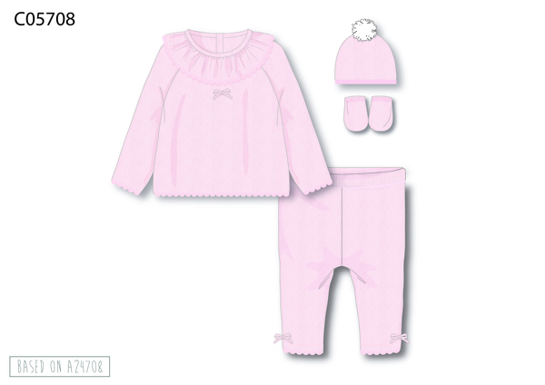 Boxed Knitted Set in Pink C05708