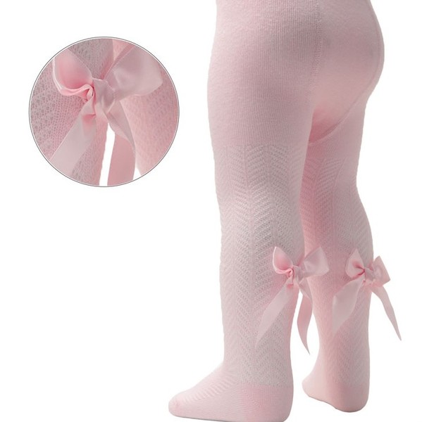  Pink Tights - Chevron Design with Satin Bow T120 P