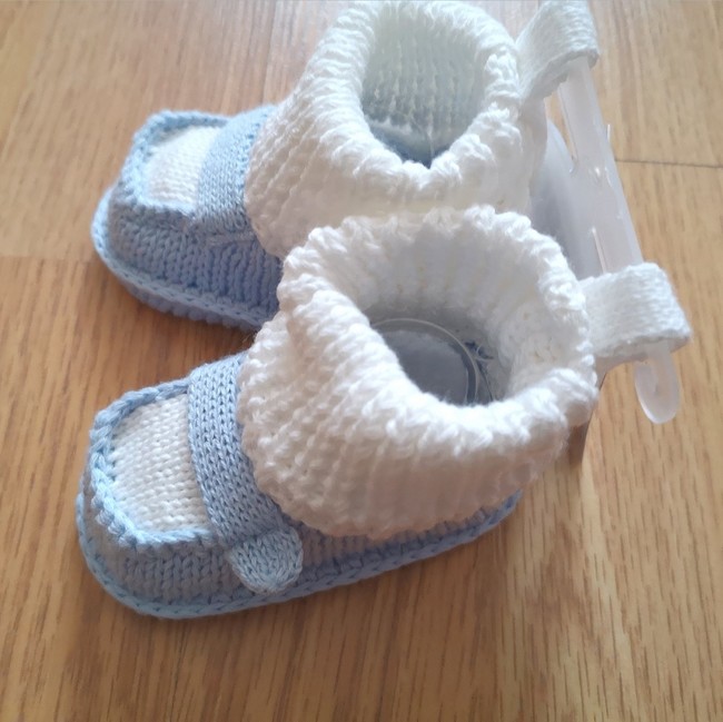 Knitted Blue Pram Shoes 372