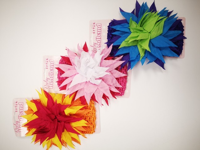 Headbands Bright Colours -Crochet and Flowers HB82