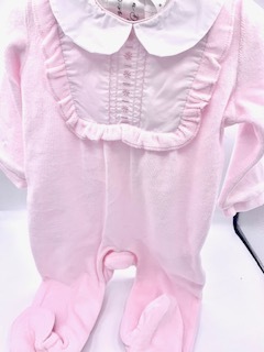 Pink Velour with Bib  and Flowers 24482