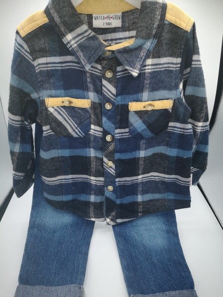 Jeans and Flanellete Shirt Set - Toddler Y3780