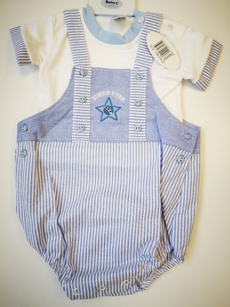 Striped Romper with t-shirt "Superstar" 7575