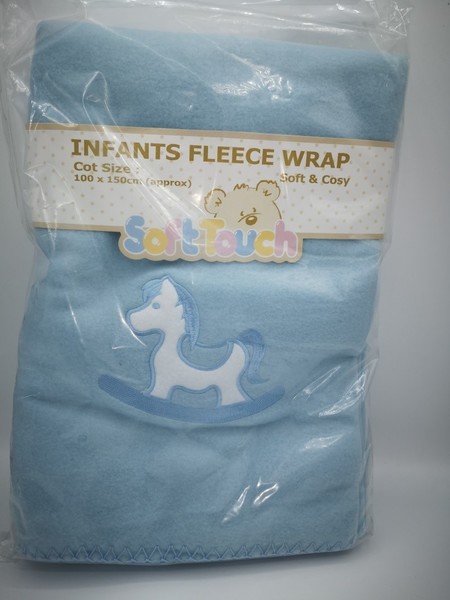 Fleece Wrap - Rocking Horse -Blue FBC18