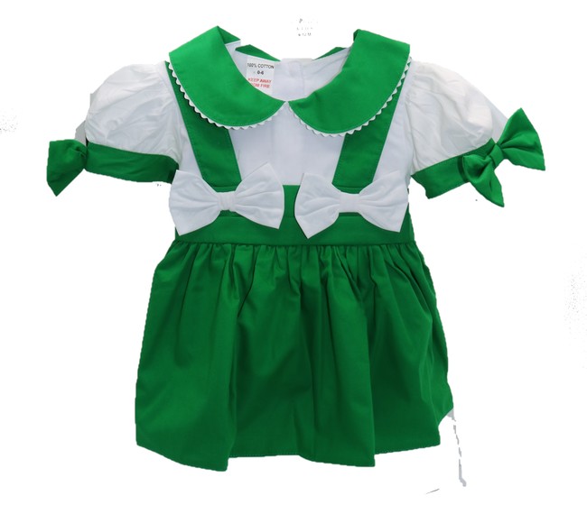 Green Dress With Ribbons 
PS01
0-2 Years
