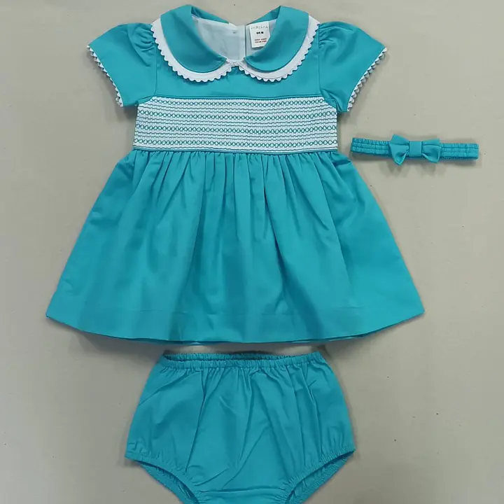 Smock Dress Set in Aqua Blue 1125 (6pcs) - Master