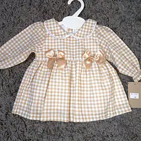 Cream Check Dress with Bows M003 (per pc) - Master