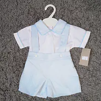 Sky Blue Short Dungaree Set in Teddy Print  M009 (per pc) - Master
