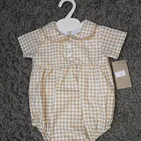 Cream Check Romper M005 (per pc) - Master