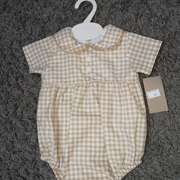 Cream Check Romper M005 (per pc) - Master