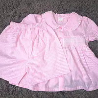 Smock Short Pyjamas in Pink Stripe - Master