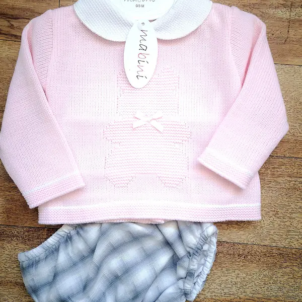 Knitted 2pc Set - Teddy Style 2199 -pink