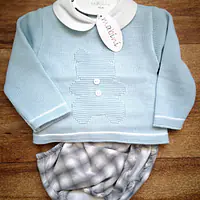 Knitted 2pc Set - Teddy Style 2199 - blue 