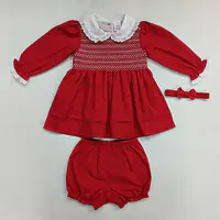 Red Smock Dress with headband (6pcs) - Master