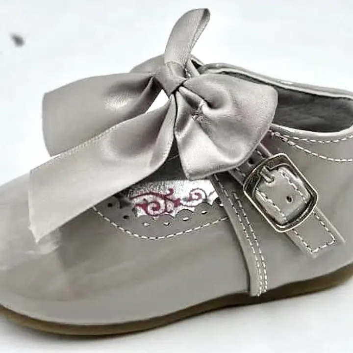 Kylie Satin Bow Shoes -Grey 