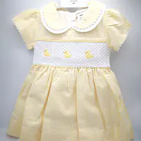 Lemon Dress Set / Duck Embroidery  2323 0-2 YRS 