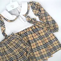  Cream Check Smock Dress 9001