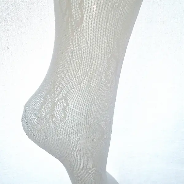 White-Lace Tights - Butterfly Design 