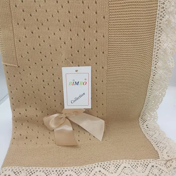 rochet lace and ribbon shawl Camel W Camel Bow