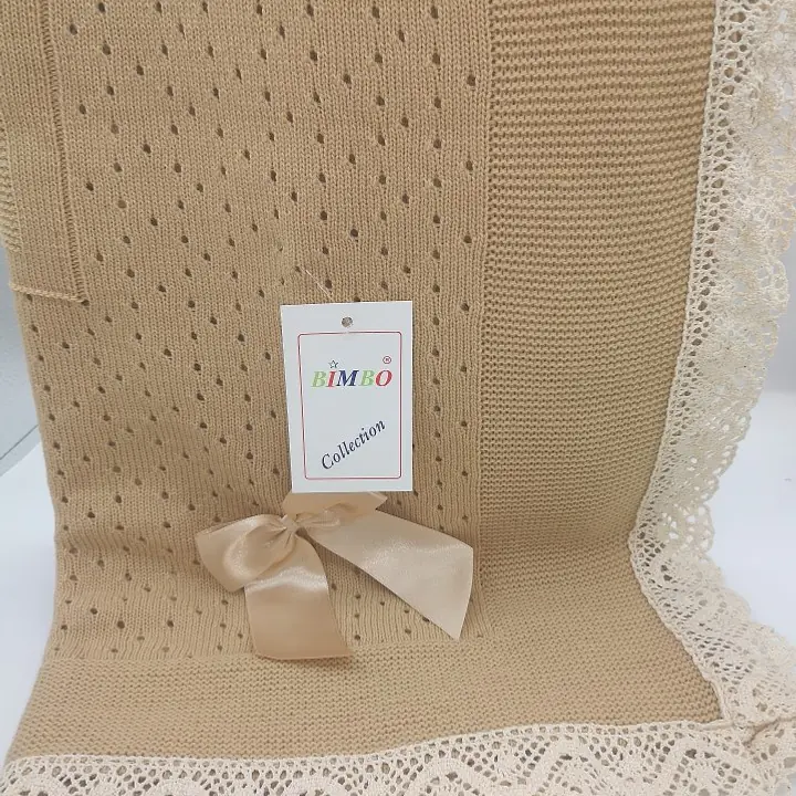 rochet lace and ribbon shawl Camel W Camel Bow