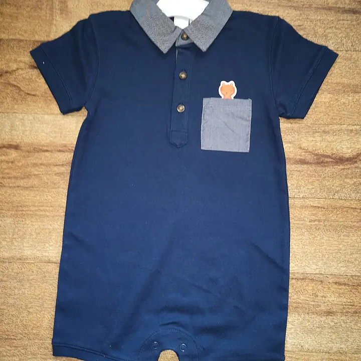  Navy Short Sleeved Romper 1378 