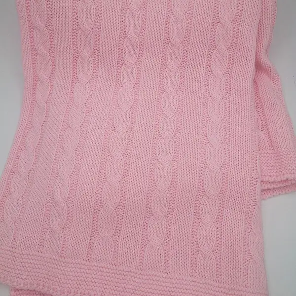 Cable Hanger Shawl- pink