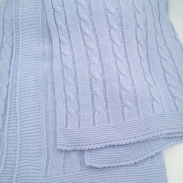 Cable Hanger Shawl -blue 
