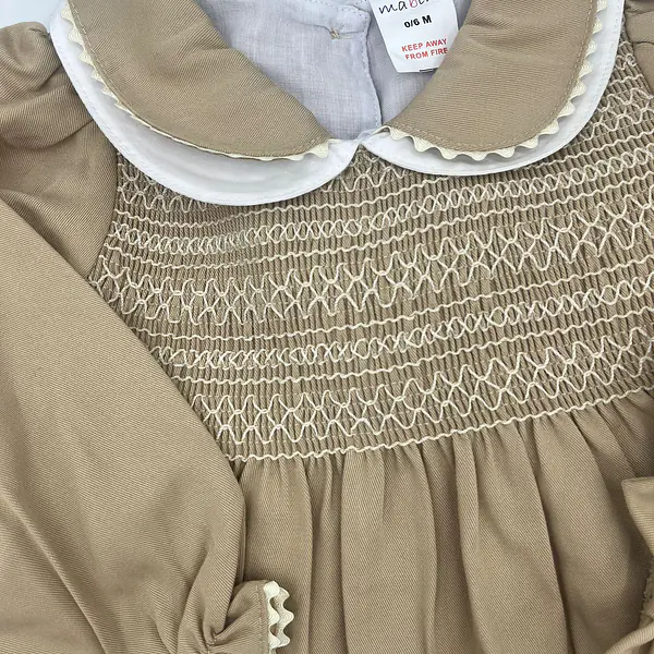 Camel Smocked Dress Set 5202
