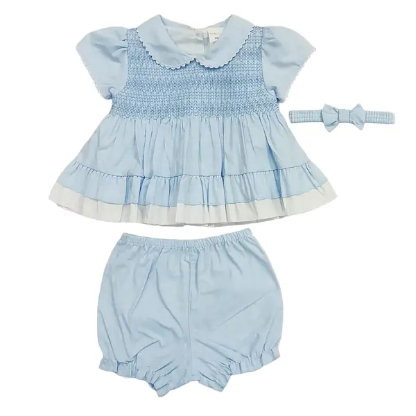 Light Blue Smock Bloomer Dress Set 2513 