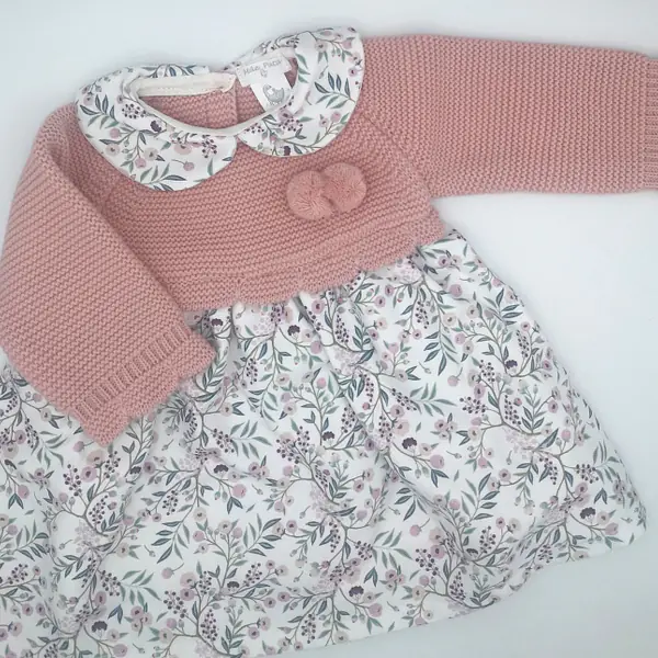 Pom Pom Dress - Flowers 
cream 