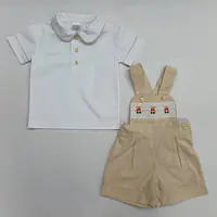 Cream Dungaree Set with teddies 