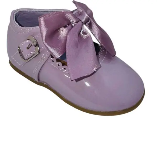 Kylie Satin Bow Shoes -Lilac