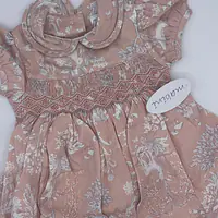 Smock Dress in Peach Woodland Print