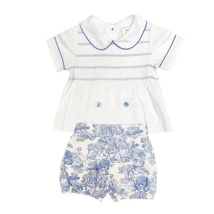 Traditional Print Blue Shorts Set 2601 (6pcs) - Master